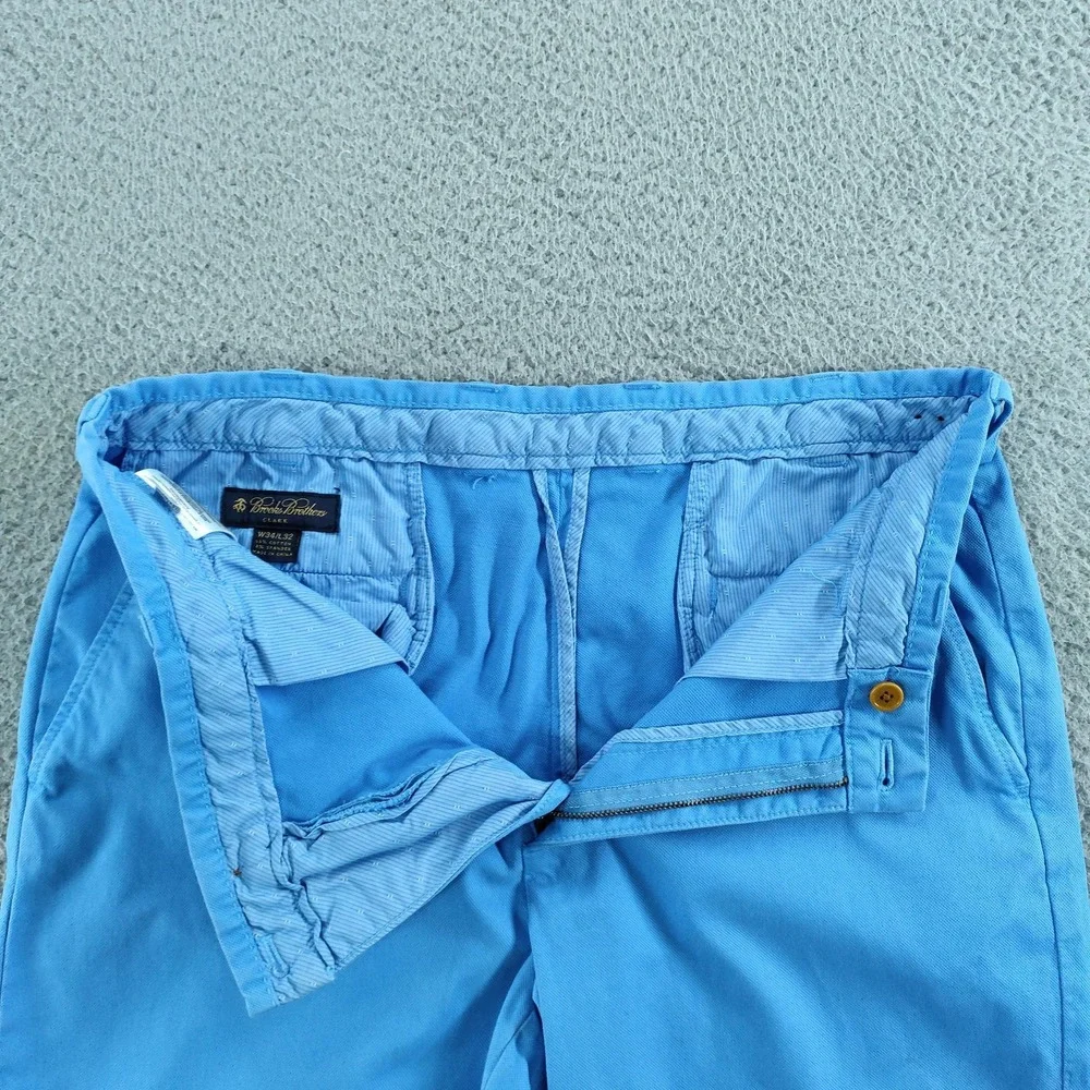 Brooks Brothers Pants Mens 34x32 Blue Clark Fit Stretch Chino Cotton Casual